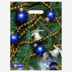 Пакет с вырубной «АВМ» усиленной ручкой Новый Год, 31х40 см