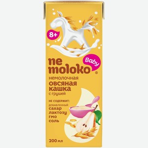Каша овсяная Nemoloko с грушей безмолочная обогащённая для детей, 200мл