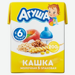 Каша Агуша злаки-персик с 6 месяцев 2.5%, 200г