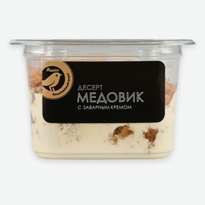 Десерт медово-бисквитный АШАН Золотая птица Медовик с заварным кремом порционный охлажденный, 110 г