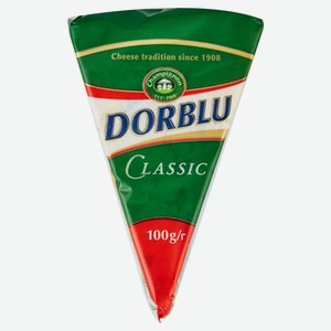 Сыр полутвердый сливочный Dorblu Classic Дор Блю с благородной голубой плесенью треугольник 50% БЗМЖ, 100 г