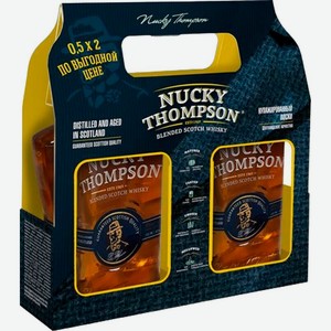 Виски Nucky Thompson 3-летний купажированный в подарочной упаковке 40% 2х500мл, 1 л
