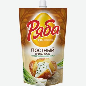 Соус майонезный Ряба Постный провансаль 50% 387мл, 387 мл