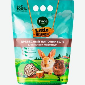 Наполнитель Triol для грызунов кроликов древесный 3л