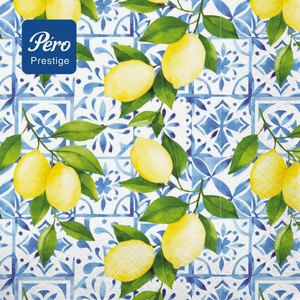 Салфетки сервировочные Pero Prestige Лимоны 3 слоя 33х33см, 20шт