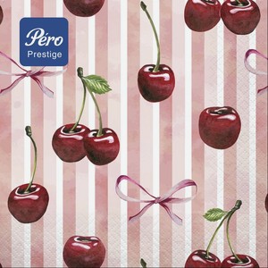 Салфетки сервировочные Pero Prestige Вишни 3 слоя 33х33см, 20шт