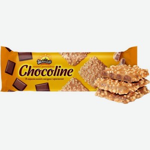 Печенье Шоколадово Chocoline в карамельной глазури с арахисом 200г, 200 г