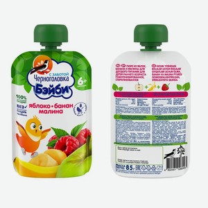 Пюре детское Черноголовка Бэйби Яблоко банан малина 12х85 г