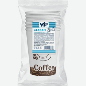 Стакан Интропластика картонный кофейный 250мл 6шт