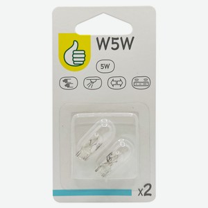 Лампа автомобильная «Каждый день» Pouce галогеновая 5Вт 12В, 2 шт