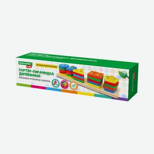 BRAUBERG Сортер-пирамидка 5 фигур Геометрик KIDS, 21 шт.