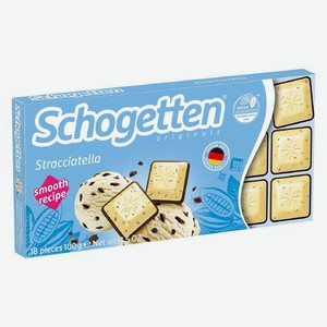 Шоколад Schogetten Страчателла с обжаренными кусочками зерен какао белый-темный 100г, 100 г