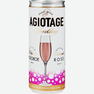 Вино игристое AGIOTAGE жемчужное роз. брют, Россия, 0.25 L