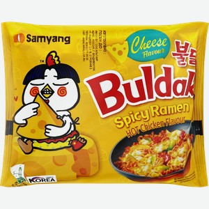 Лапша SAMYANG со вкусом курицы и сыра, острая, 140г