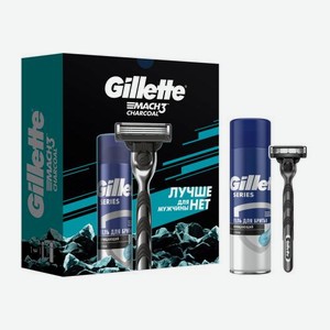 Подарочный набор для бритья Gillette Станок Mach3 со сменной кассетой + Гель 200мл в ассортименте