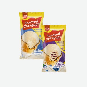 Мороженое Золотой Стандарт Вафельный Стакан Белый/черника 86 Г