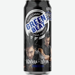 Напиток пивной Green Beat Black Lager 4.7%, 450мл, 450 мл