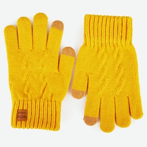 Перчатки женские Sabedoria желтые, 22 см