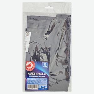 Майка мужская АШАН Красная птица гладкая серая, размер 52