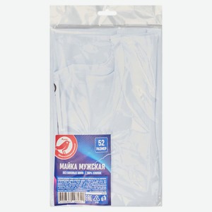 Майка мужская АШАН Красная птица гладкая белая, размер 52