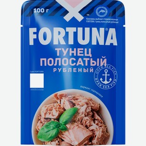 Тунец полосатый FORTUNA рубленый, в собственном соку, 100г