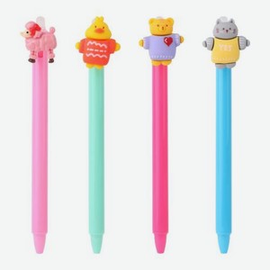 Гелевая ручка синяя Звери в одежде автоматическая 0.5мм в ассортименте