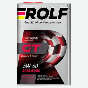 Масло моторное Rolf GT SAE 5W40 синтетическое, 4 л