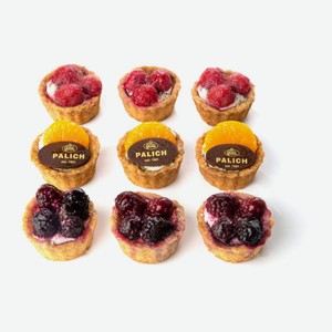 Пирожные песочные капкейки «У Палыча» Чизкейк с ягодами ассорти охлажденные набор 9 шт, 310 г