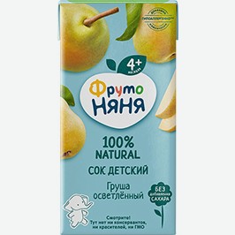 Сок Фрутоняня, Груша, Мультифрукт, Яблоко/вишня, 200 Мл