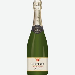 Вино игристое La Felicie Cremant d Alsace белое брют 11.5% 0.75л, 750 мл