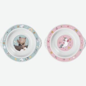 Тарелка Пластишка детская глубокая с декором 360мл в ассортименте 1шт., 1 шт