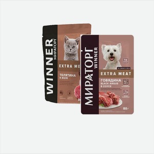 Корм для кошек/для собак МИРАТОРГ в ассортименте 80-85гр