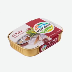 Сельдь филе-кусочки Меридиан в красном вине 115 г