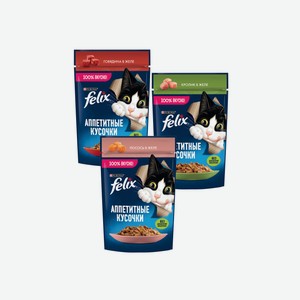 Корм Для Кошек Felix Аппетитные Кусочки В Ассортименте 75г