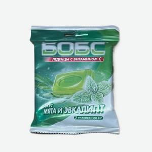 Леденцы Бобс с витамином C, мята и эвкалипт, 3 шт по 35 г