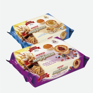 Мини-маффины РУССКИЙ БИСКВИТ вареная сгущенка/лесные ягоды 200г