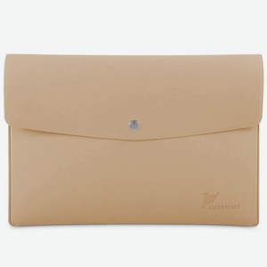 FLEXPOCKET Папка - конверт формата А5 с одной кнопкой из экокожи, Бежевый