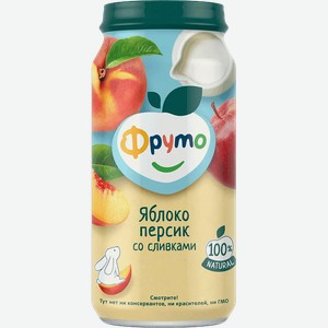 Пюре Фруто из яблок и персиков со сливками 250г