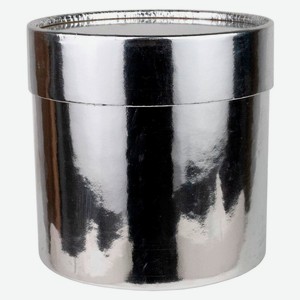 Коробка шляпная подарочная круглая «Азалия Декор» для цветов и подарков серебряная, D12,5xH12,5 см