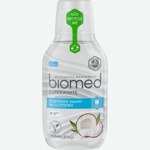 Ополаскиватель для полости рта BIOMED Superwhite, Россия, 250 мл
