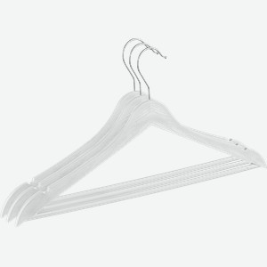 Набор вешалок для одежды ECONOVA Wood, размер 48–50, белые, 3шт