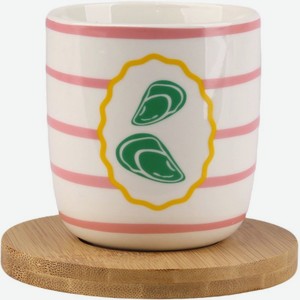 Набор кружек с подставкой из бамбука KRJYD1053, 200мл, 2шт