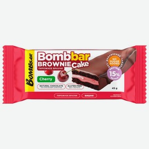 Пирожное Bombbar Брауни с вишней протеиновое, 45г