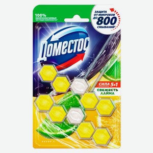 Подвесной блок для унитаза «Доместос» Power 5 Свежесть лайма, 2 х 55 г
