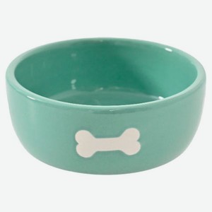 Миска для собак керамическая голубая, 11х11х4 см