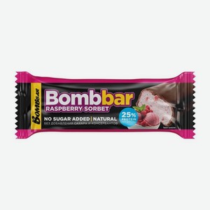 Батончик протеиновый BombBar глазированный малиновый сорбет (raspberry sorbet) 40 г дизайн в ассортименте