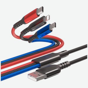Кабель Wiiix для зарядки USB-A–Lightning–Type-C–Micro 120см, 1шт., 1 шт
