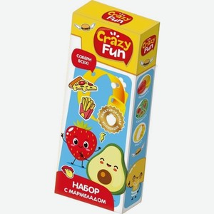 Мармелад Crazy Fun жевательный со вкусом апельсина, яблока, клубники, персика, манго с подарком 10г, 10 г
