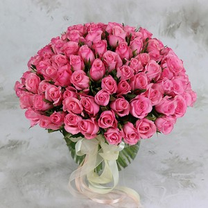 БУКЕТ МАРКЕТ ДАРИТЕ С УДОВОЛЬСТВИЕМ Букет из 101 розовой розы Кения 40 см, 1 шт.