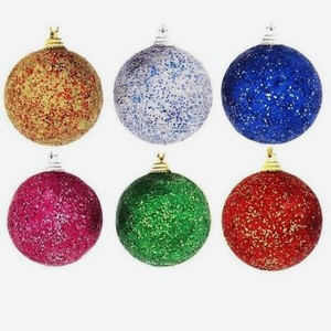 Игрушки ёлочн. глиттерные большие хх